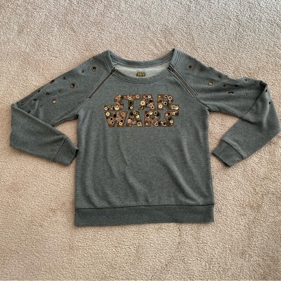 Disney Parks Womens Star Wars M sweatshirt zippers Grommet - Picture 1 of 10
